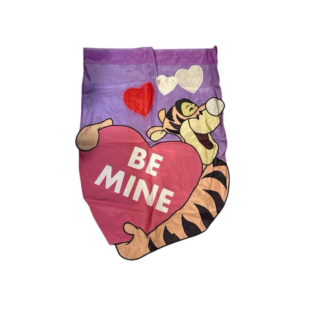 Tigger Disney Be Mine Garden Flag Heart Valentine With Tag Tiger 27”x39”